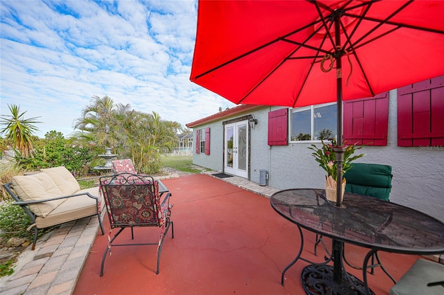 view of patio with french doors