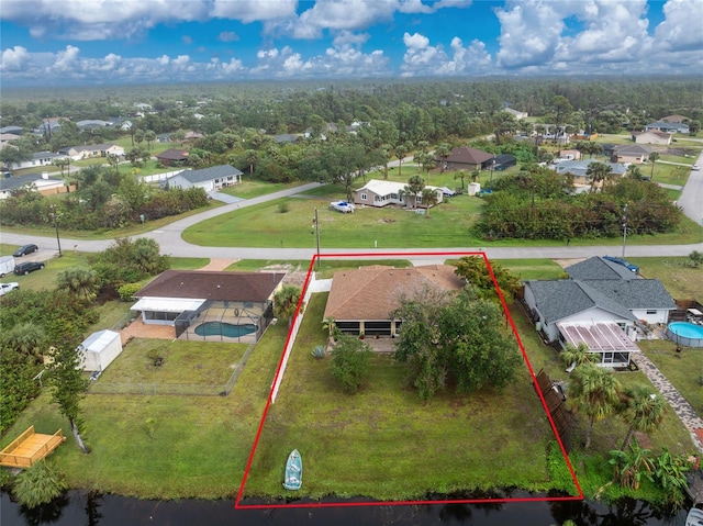 drone / aerial view featuring a residential view