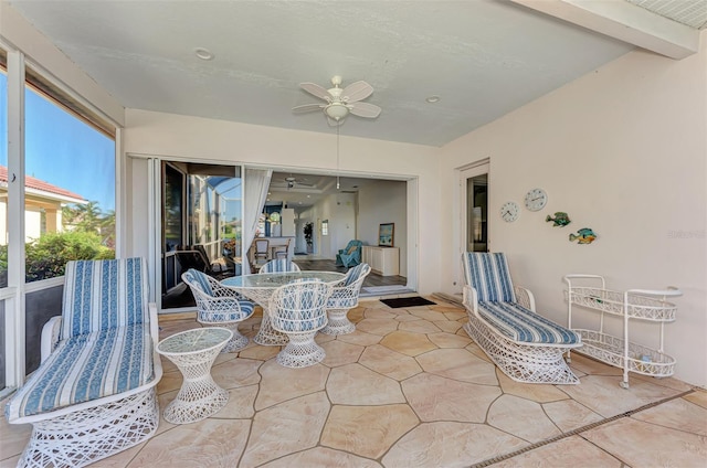 view of patio with ceiling fan