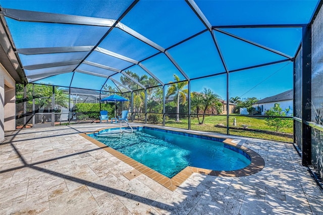 2148 La Palma Ave, Port Charlotte, FL 33953 - outdoor pool with a patio and glass enclosure