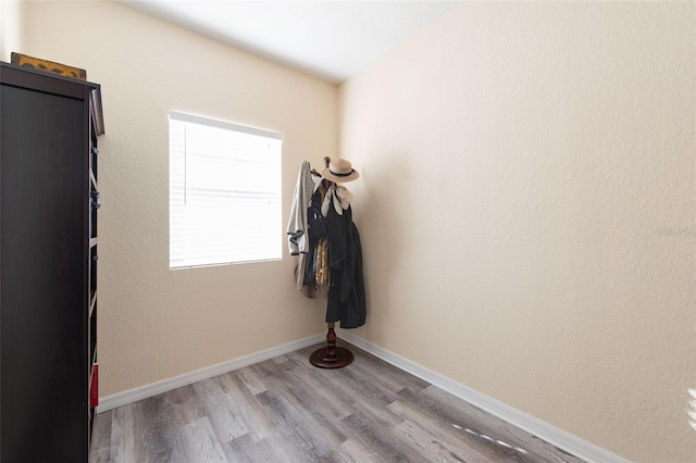 interior space with light hardwood / wood-style floors