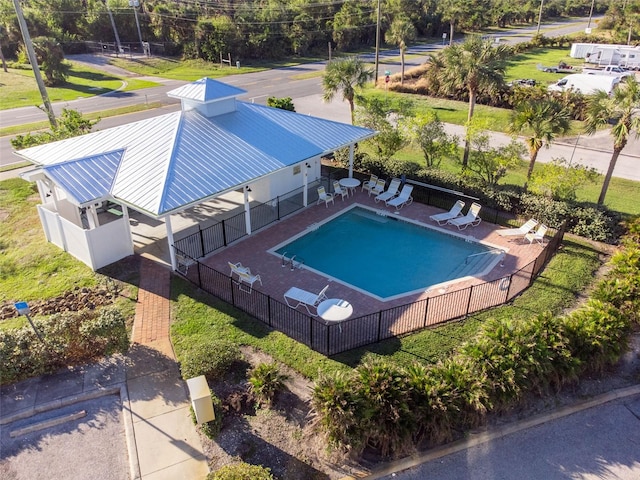 view of pool featuring a patio