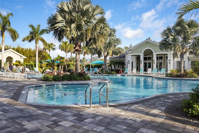 view of pool with a patio