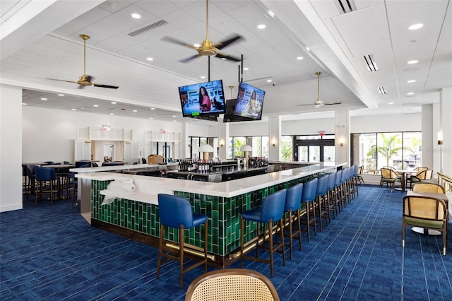 bar with dark colored carpet