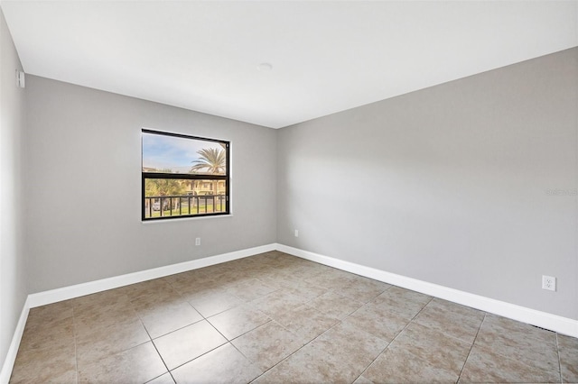 view of tiled spare room