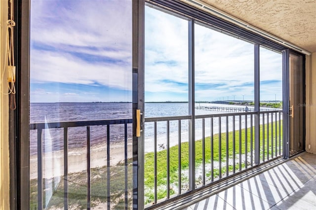 balcony with a water view