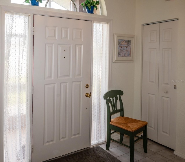 view of tiled entrance foyer