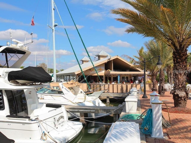 view of dock area