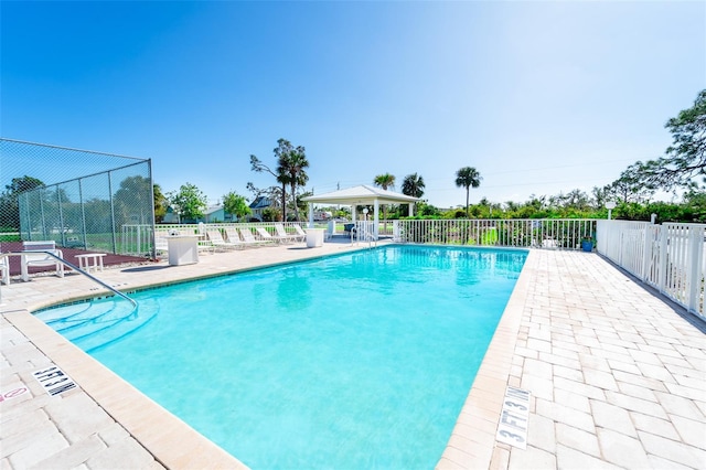 view of pool featuring a patio