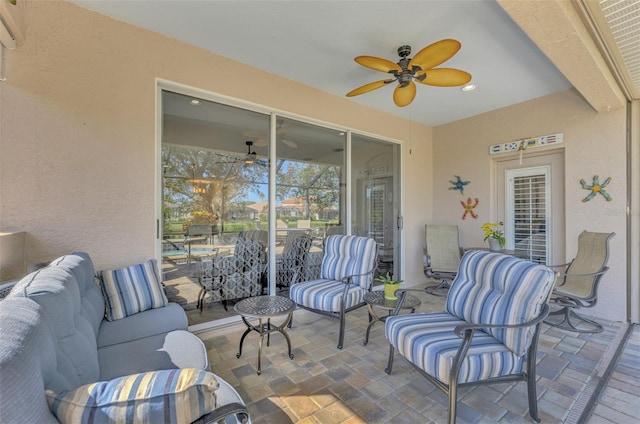 view of patio featuring outdoor lounge area