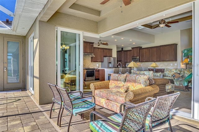 view of patio with outdoor lounge area