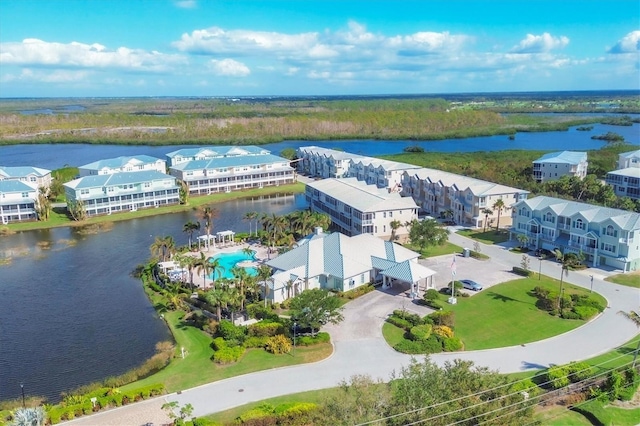 10390 Longshore Rd Unit 82, Placida, FL 33946 - bird's eye view of a nearby body of water and a pool area
