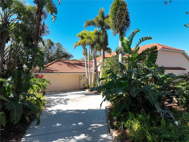 view of front of house with a garage