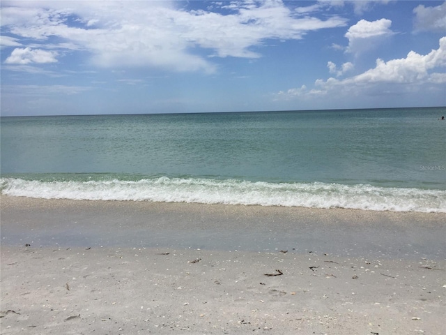 property view of water featuring a view of the beach