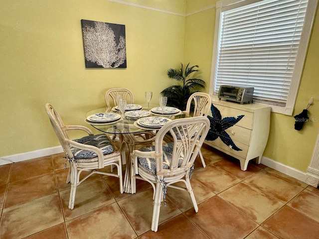 view of tiled dining room