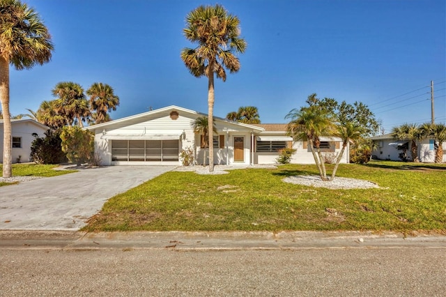 ranch-style house with a front yard