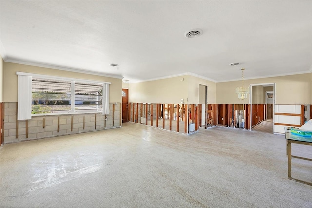 spare room with ornamental molding