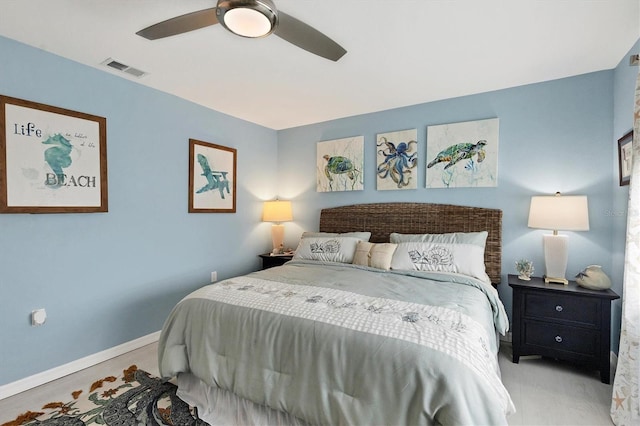 bedroom with ceiling fan