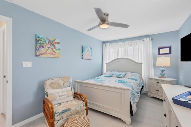 bedroom featuring ceiling fan