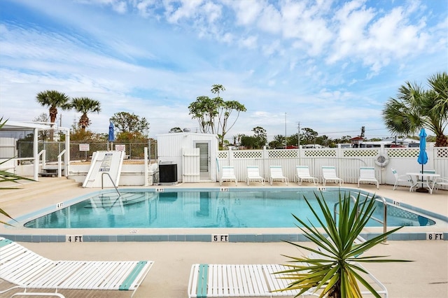 view of pool with a patio