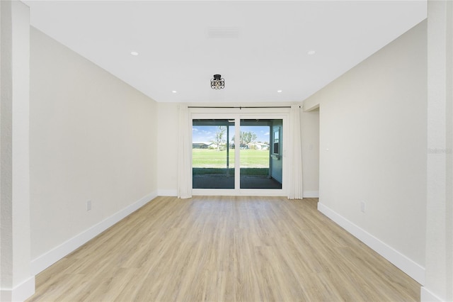 empty room featuring light wood-type flooring