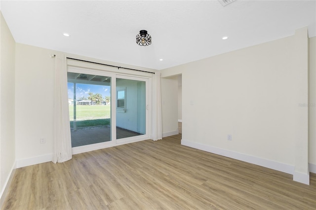 empty room featuring light wood-type flooring