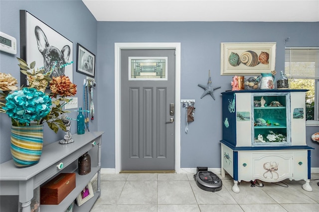 view of tiled foyer entrance