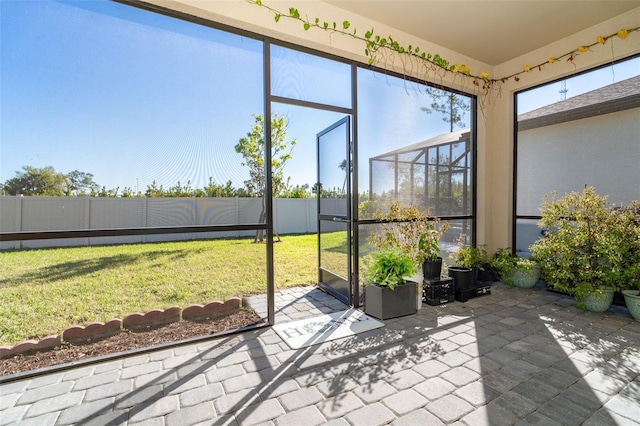 view of unfurnished sunroom