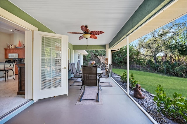 view of patio / terrace with ceiling fan