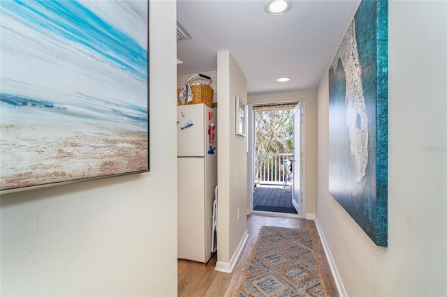 entryway featuring light hardwood / wood-style floors