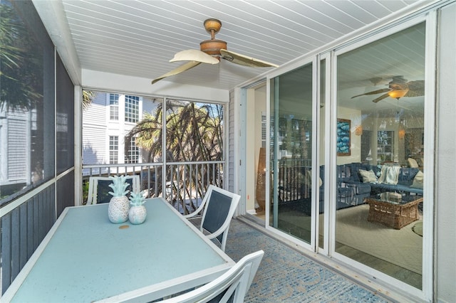 view of sunroom