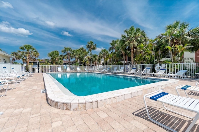 view of pool featuring a patio area