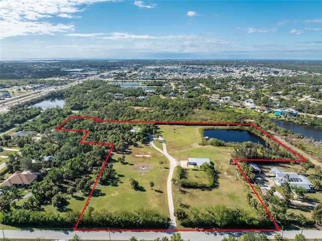 6341 Biggs St, Englewood, FL 34224 - view of property location with property parcel outlined and a nearby body of water