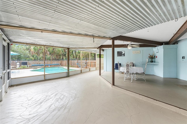 6341 Biggs St, Englewood, FL 34224 - unfurnished sunroom featuring plenty of natural light and beamed ceiling
