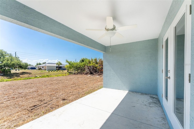 view of patio / terrace with ceiling fan