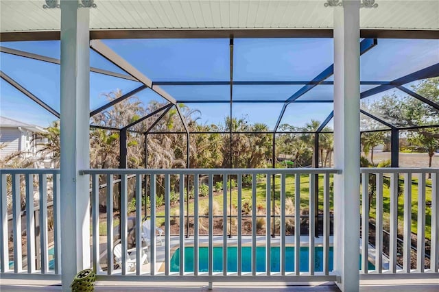 exterior space featuring a lanai