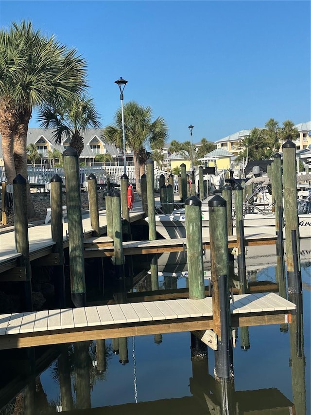 dock area featuring a water view and boat lift