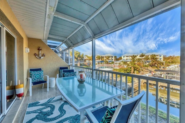 balcony with a residential view