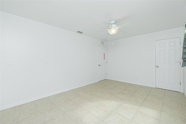 unfurnished room featuring ceiling fan