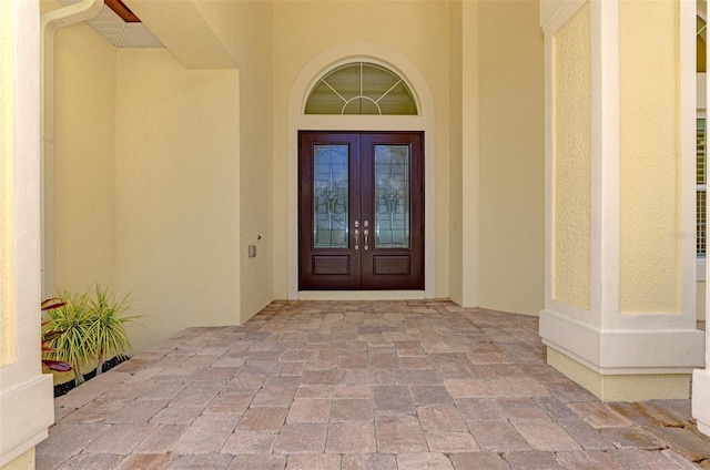 entrance to property with french doors