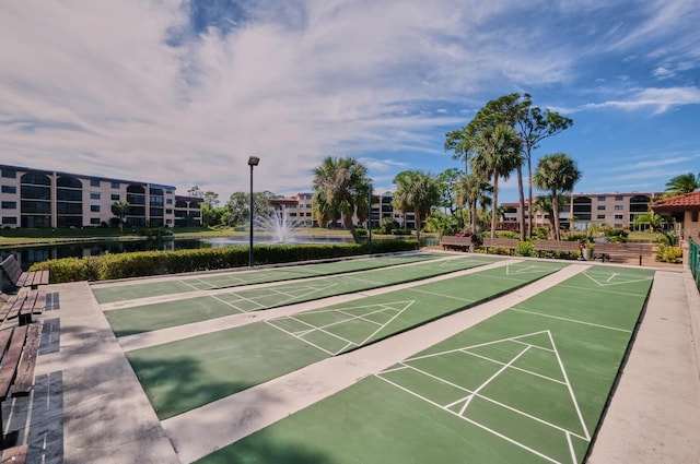 view of property's community featuring a water view