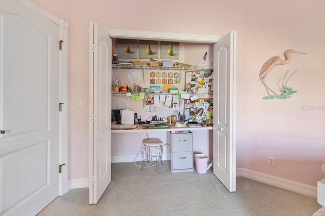 interior space with light colored carpet