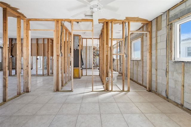 miscellaneous room featuring ceiling fan