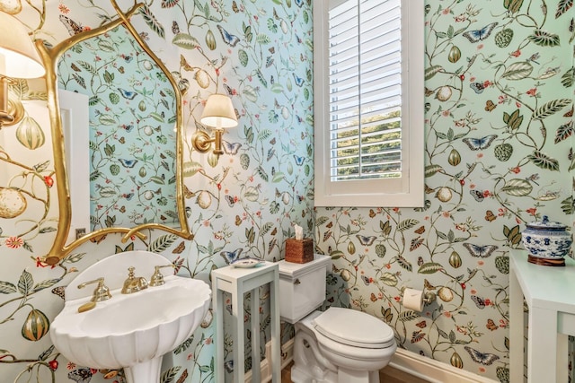 bathroom featuring toilet and sink