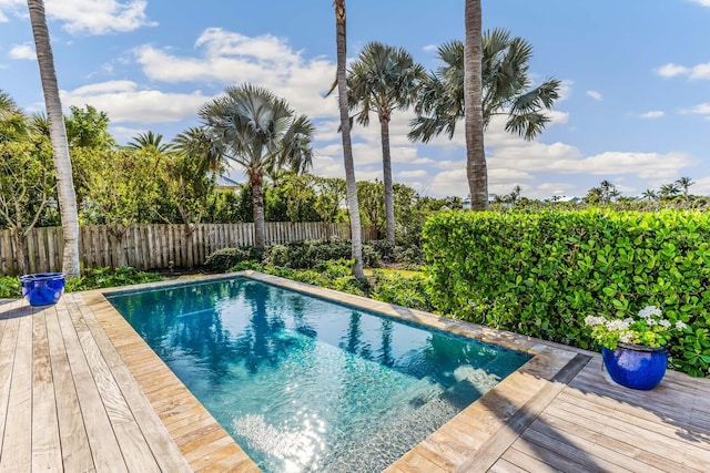 view of pool featuring a deck