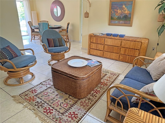 view of tiled living room