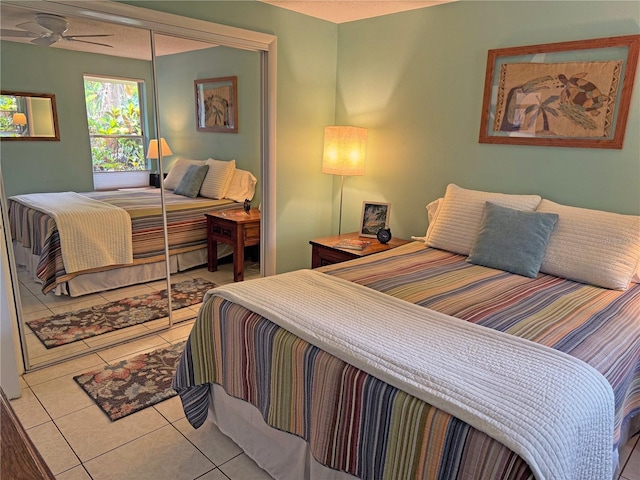 view of tiled bedroom