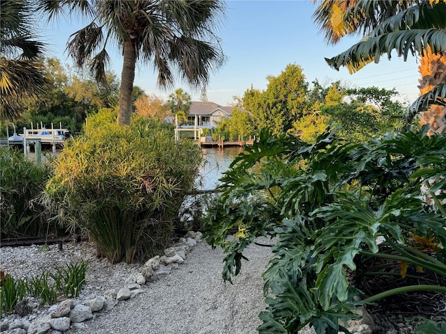 view of landscape with a water view