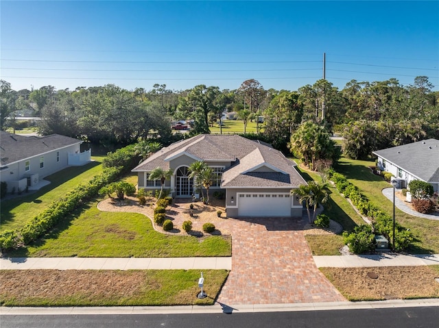 view of front of house with a garage