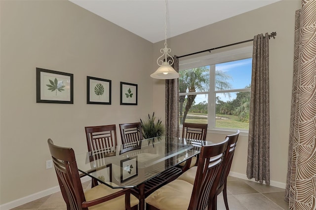 dining room featuring light tile patterned flooring